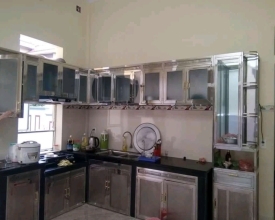 tủ treo + khung bếp bằng inox 01