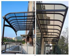 Mái che khung nhôm kính cường lực cho building và villa