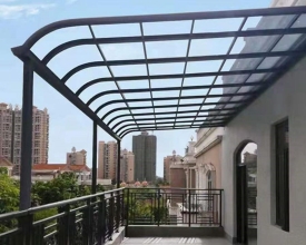 Mái che khung nhôm kính cường lực